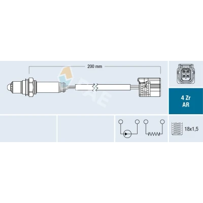 Kuva FAE 75632 Lambda Anturi HONDA: CIVIC 8 Hatchback