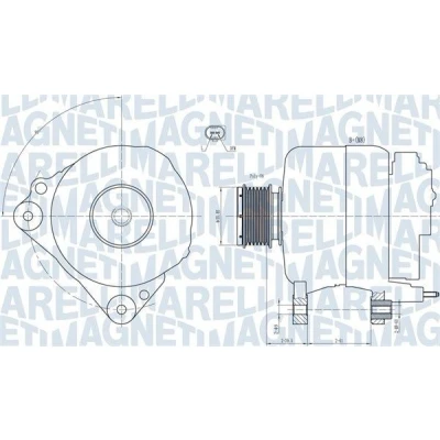 Kuva MAGNETI MARELLI 063731810010 Laturi 14V 110A SKODA: Octavia 2 Combi, II Hatchback, Fabia 2, VOLKSWAGEN: Passat B6 Variant, Golf 5, Touran I