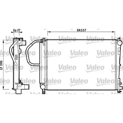 Kuva VALEO 732883 Jäähdytin Alumiini 537 396 27 Jäähdytysrivat mekaan. kiinnitetyt CHRYSLER: VOYAGER 4
