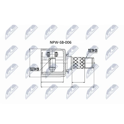 Kuva NTY NPW SB 006 Vetonivel Etuakseli, Vaihteiston puoli SUBARU: Forester III
