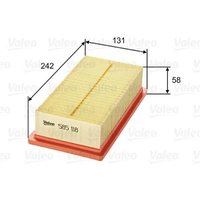 Kuva VALEO 585118 Ilmansuodatin 59 131 245 Suodatinpanos ALFA ROMEO: 145