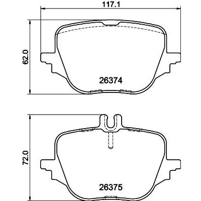 Kuva HELLA 8DB 355 041 021 Jarrupalat Kulumisenilmaisemelle