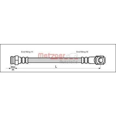 Kuva METZGER 4114050 Jarruletku 350 MERCEDES BENZ: MB 100 Flatbed Kuorma auto/Alusta, Van