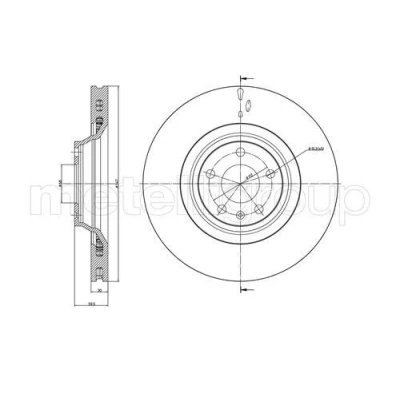 Kuva METELLI Jarrulevy AUDI: A6 C6 Avant, Allroad, Sedan 347,0mm 30,0mm 5 68,0mm Tuuletettu 23 0868C 4F0615301F,4F0615301G Jarrulevyt