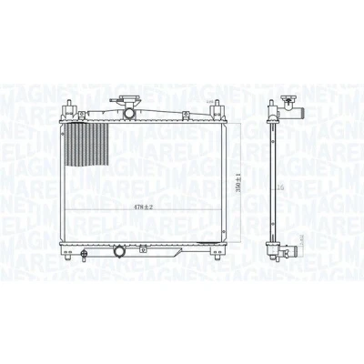 Kuva MAGNETI MARELLI 350213164800 Jäähdytin 350 478 16 Jäähdytysrivat juotetut TOYOTA: Yaris I Hatchback