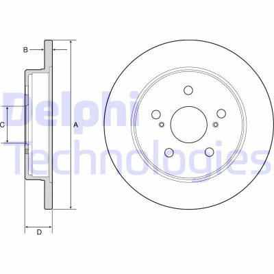 Kuva DELPHI BG4928C Jarrulevyt 281 12 5 täysi pinnoitettu käsittelemätön ilman pyöränlaakeria, ABS sensorirengasta TOYOTA: C HR