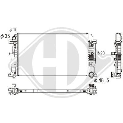 Kuva DIEDERICHS DCM2419 Jäähdytin 677mm 415mm 23mm Climate VOLKSWAGEN: Crafter 30 50 Van, 35 Bussi