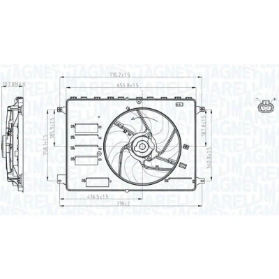Kuva MAGNETI MARELLI 069422761010 Jäähdyttimen Tuuletin 385 12 372 FORD: KUGA 1, Galaxy Mk2 MPV, S Max Mk1