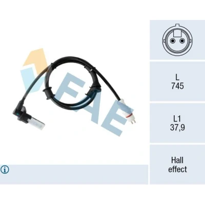 Kuva Tunnistin, kiertonopeus, Taka akseli, vasen RENAULT KANGOO, KANGOO Express OE 60 40 004 810, 82 00 212 695, 8200212695