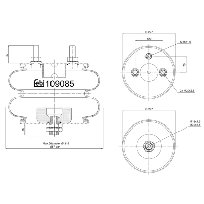 Kuva FEBI BILSTEIN 109085 Metallipalje, ilmajousitus
