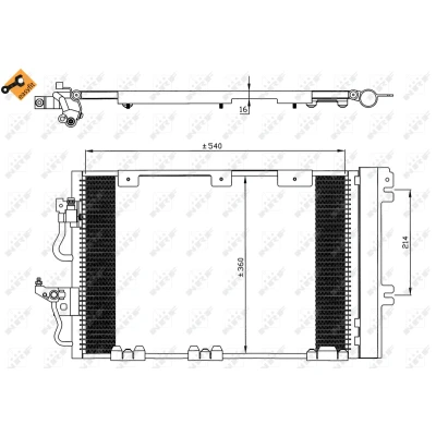 Kuva NRF EASY FIT 35556 Ilmastoinnin Lauhdutin Vedenerottimella, Tiivisterenkaalla 11,6 Alumiini 545 OPEL: Astra H Caravan, Zafira B