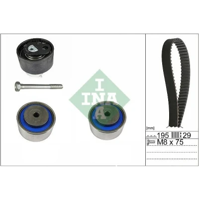 Kuva INA 530 0765 10 Jakohihnasarja 195 LAND ROVER: Range Rover Sport, Discovery 4, JAGUAR: XF Sedan, PEUGEOT: 607 Sedan