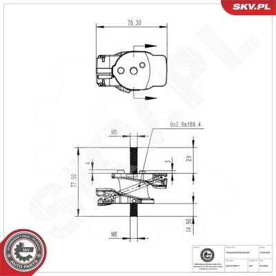 Kuva Vaihteiston ripustus, Takana Esen skv 75SKV835 bmw OE 22 31 6 796 617