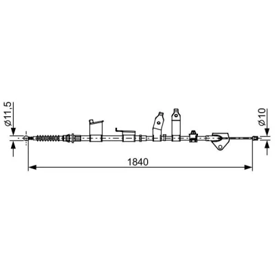Kuva BOSCH 1 987 482 653 Käsijarruvaijeri 1840mm TOYOTA: Auris Hatchback, Hatchback