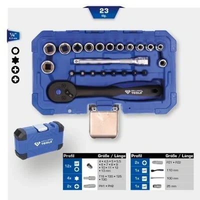 Kuva KS TOOLS BT020023 Hylsyavainsarja 1/4 neliönmuotoinen (square)