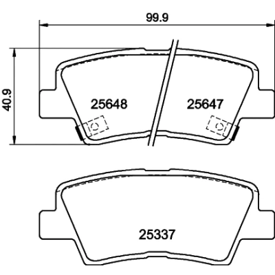 Kuva HELLA 8DB 355 020 371 Jarrupalat akustisella kulumavaroittimella SSANGYONG: Tivoli SUV, Korando IV KIA: Optima / K5