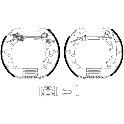 Kuva TEXTAR Shoe Kit Pro 84065301 Jarrukenkäsarja, Rumpujarru Pyörän jarrun sylinterillä, Säätöelementillä FIAT: Grande Punto Hatchback