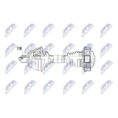 Kuva NTY NPW VW 239 Vetoakseli Taka akseli, vasen, oikea 645mm