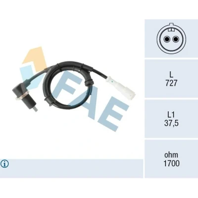 Kuva FAE 78575 ABS anturi Kaapelilla Induktiivi 2 727 RENAULT: Kangoo I
