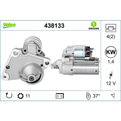 Kuva VALEO NEW ORIGINAL PART 438133 Starttimoottori 12 1,4 11 PEUGEOT: 407 Sedan, 206 Hatchback, 207 CITROËN: C4 I Xsara Farmari