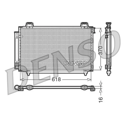 Kuva DENSO DCN50016 Ilmastoinnin Lauhdutin Vedenerottimella 618x370x16 R 134a 618 TOYOTA: Avensis II Station Wagon, Sedan, Corolla Verso