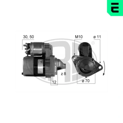 Kuva ERA 220154A Starttimoottori 12 0,7 8 NISSAN: Almera 2 Limousine, Primera Sedan, II Hatchback