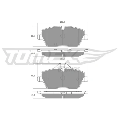 Kuva TOMEX brakes TX 14 33 Jarrupalat Etuakseli Kulumisenilmaisemelle BMW: 1 Hatchback, 2 Active Tourer, Coupe, MINI: Clubman, Coupe