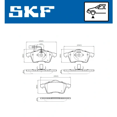 Kuva SKF VKBP 80573 E Jarrupalat Sis. kulumisenilmaisimen