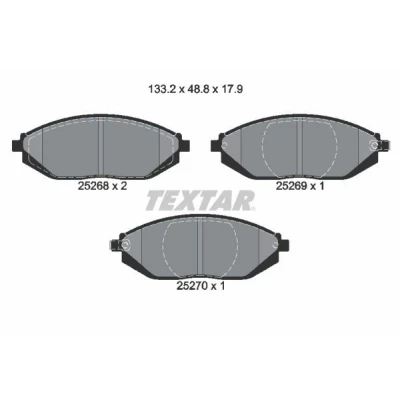 Kuva TEXTAR 2526801 Jarrupalat akustisella kulumavaroittimella CHEVROLET: Spark