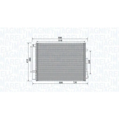 Kuva MAGNETI MARELLI 350203984000 Ilmastoinnin Lauhdutin Vedenerottimella 518x412x16 412 518 16