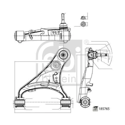 Kuva Tukivarsi, pyöräntuenta, Etuakseli, oikea, Yläpuolella LAND ROVER DISCOVERY IV, VAN IV OE LR 014132, 051614