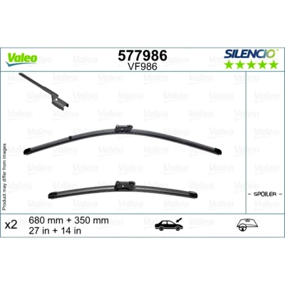 Kuva Pyyhkijänsulka Valeo 577986 Edessä Flatblade pyyhinsulka (rungoton) RENAULT: Captur II