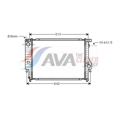 Kuva AVA COOLING SYSTEMS BW2047 Jäähdytin Alumiini 552mm 435mm 34mm Ilman nestesäiliötä Jäähdytysrivat mekaan. kiinnitetyt BMW: 5 Sedan, Touring, 7