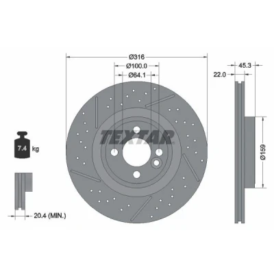 Kuva TEXTAR PRO+ 92279105 Jarrulevyt MINI: Hatchback, Clubman