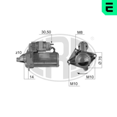 Kuva ERA 220453A Starttimoottori 12 2,2 10 RENAULT: TRAFIC 2 Bus, Kasten, SCENIC 2, NISSAN: Qashqai / Qashqai+2 I, Primastar Bussi