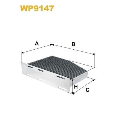 Kuva WIX FILTERS WP9147 Raitisilmasuodatin Aktiivihiilisuodatin 213, 147mm 273mm 58mm VOLKSWAGEN: Passat B6 Variant, B7 Golf 5