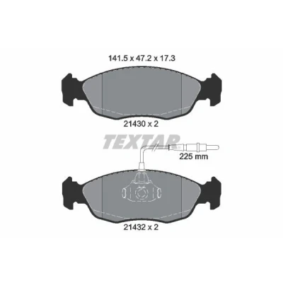Kuva TEXTAR 2143001 Jarrupalat kulumisvaroitinkoskettimella PEUGEOT: 306 Hatchback, Sedan, 106 II CITROËN: Saxo Hatchback