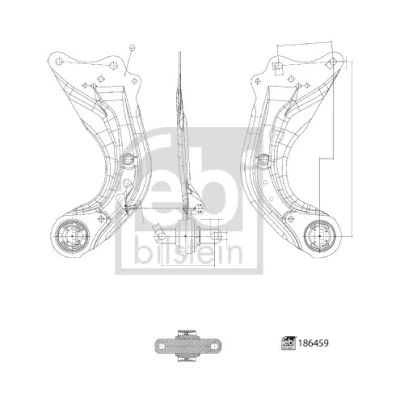 Kuva Tukivarsi, pyöräntuenta, Taka akseli, vasen MAZDA 3, 3 Sedan, Skåp/halvkombi OE B45A 28 250, 250A, B62S 250