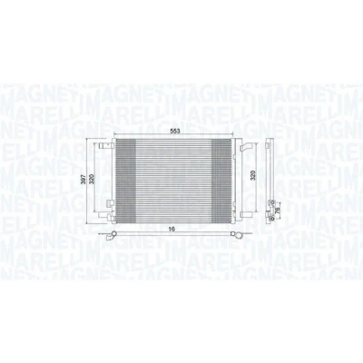 Kuva MAGNETI MARELLI 350203964000 Ilmastoinnin Lauhdutin Vedenerottimella 555x388x16 388 555 16 VOLKSWAGEN: Golf 7 Variant, Passat B8 Variant