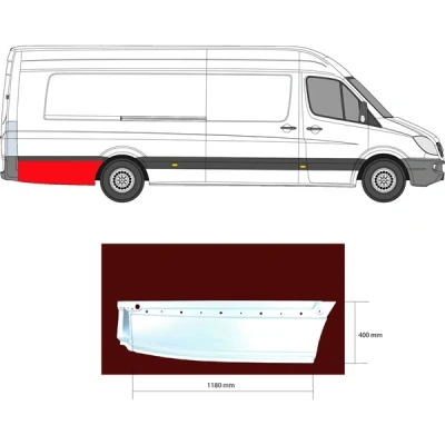 Kuva Kylkipaneli, Taakse, oikea MERCEDES BENZ, VW OE 2E1 810 394C, 9066376509, A 906 637 65 09