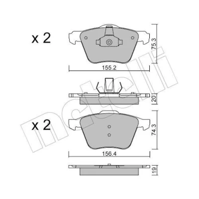 Kuva Jarrupalasarja, levyjarru, Etuakseli FORD GALAXY II, MONDEO IV, Sedan Turnier S MAX, VOLVO S60 S80 V60 I, V70 III, XC7