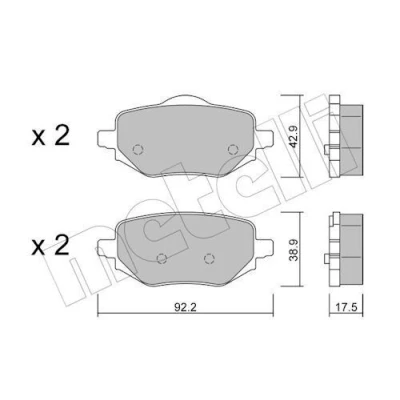 Kuva METELLI 22 1323 0 Jarrupalat Ilman kulumisenilmaisinta CITROËN: C4 III Hatchback, PEUGEOT: 2008 II
