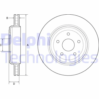 Kuva DELPHI BG9214C Jarrulevyt 350 28 5 Tuuletettu pinnoitettu käsittelemätön ilman pyöränlaakeria, ABS sensorirengasta JEEP: GRAND CHEROKEE 4