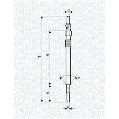 Kuva MAGNETI MARELLI 062900047304 Hehkutulppa 11V 10A M8X1 VOLVO: V70 2, XC90 I, S60 JAGUAR: XF Sedan, CITROËN: C5 III Farmari