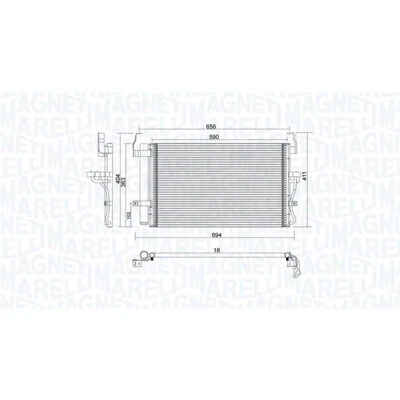 Kuva MAGNETI MARELLI 350203894000 Ilmastoinnin Lauhdutin Vedenerottimella 612x360x18 360 612 18 HYUNDAI: COUPE II,