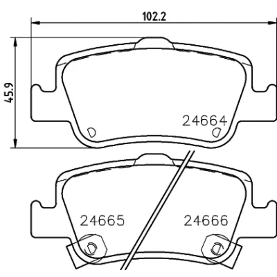 Kuva HELLA 8DB 355 013 571 Jarrupalat akustisella kulumavaroittimella Tarvikkeilla TOYOTA: Corolla X Sedan, Auris Hatchback, Farmari