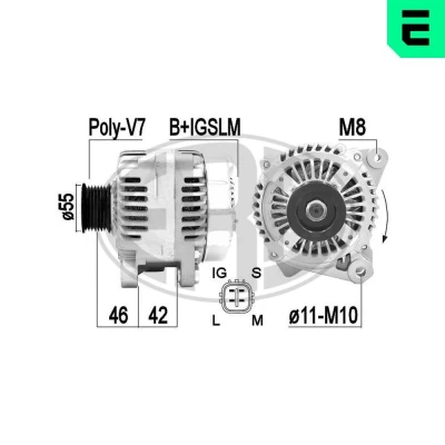Kuva ERA 209421A Laturi 14V 100A TOYOTA: RAV4 II SUV, III Avensis Verso