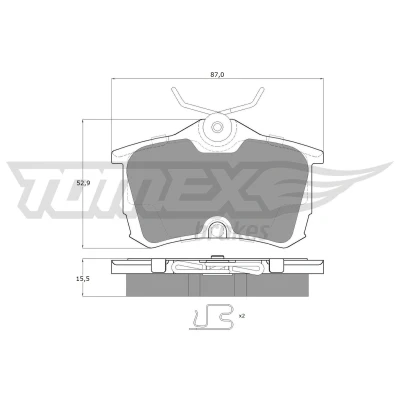 Kuva TOMEX brakes TX 14 51 Jarrupalat Taka akseli akustisella kulumavaroittimella HONDA: Accord 7 Limousine, Tourer, 6 Limousine