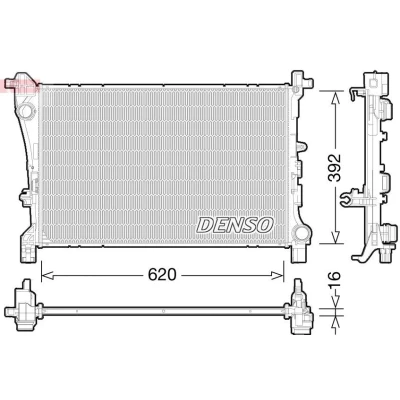 Kuva DENSO DRM09166 Jäähdytin 620 392 16