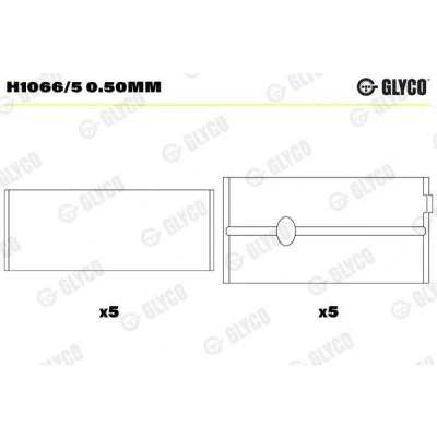 Kuva GLYCO H1066/5 0.50mm Kampiakselin Laakeri VOLVO: V50, S40 II, V70 3, PEUGEOT: 208 I Hatchback, CITROËN: Xsara Coupe